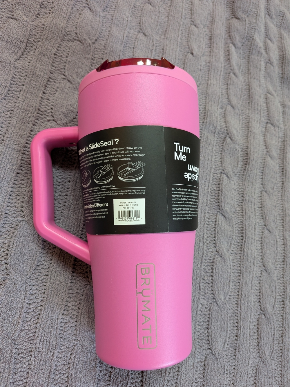 BRÜMATE Pink Insulated Travel Mug with Handle
